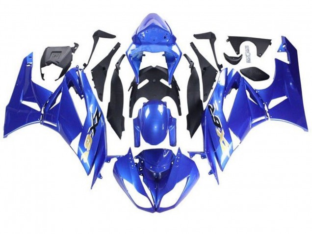 2009-2012 Kawasaki ZX6R Motorcycle Fairings - Blue Black Gold
