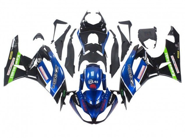 2009-2012 Kawasaki ZX6R Motorcycle Fairings - Blue Glossy Black Red Green