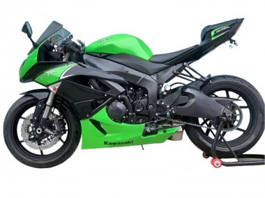 2009-2012 Kawasaki ZX6R Motorcycle Fairings - Green Matte Black
