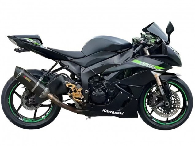 2009-2012 Kawasaki ZX6R Motorcycle Fairings - Matte Black Green