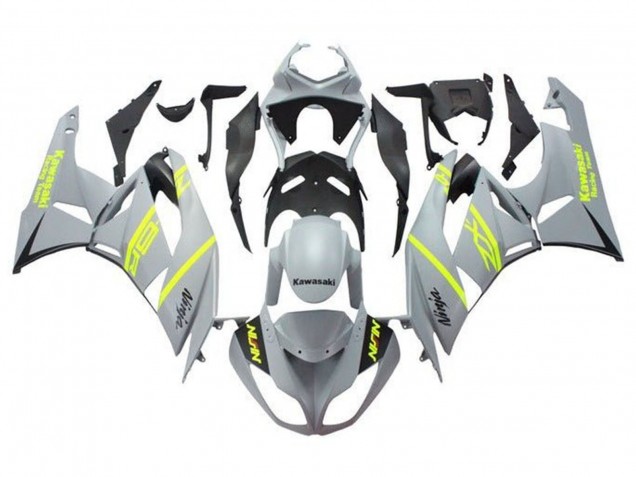 2009-2012 Kawasaki ZX6R Motorcycle Fairings - Grey Yellow Black
