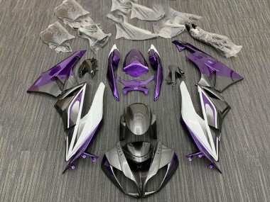 2009-2012 Kawasaki ZX6R Motorcycle Fairings - Purple White Silver Black