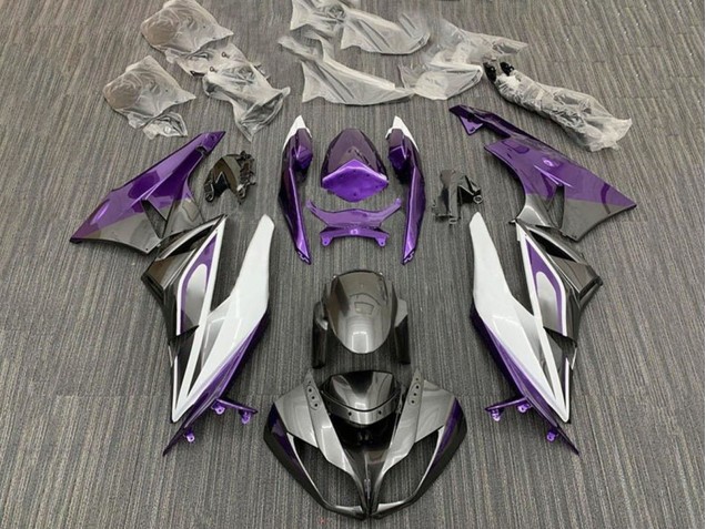 2009-2012 Kawasaki ZX6R Motorcycle Fairings - Purple White Silver Black