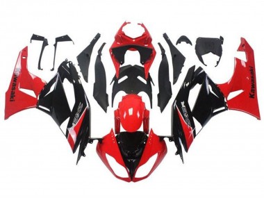 2009-2012 Kawasaki ZX6R Motorcycle Fairing - Red Glossy Black
