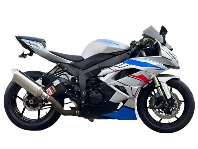 2009-2012 Kawasaki ZX6R Motorcycle Fairings - White Blue Red Black