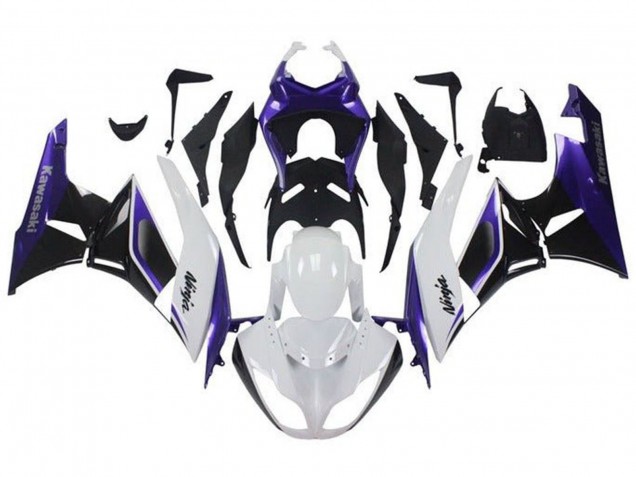 2009-2012 Kawasaki ZX6R Motorcycle Fairings - Purple White Black