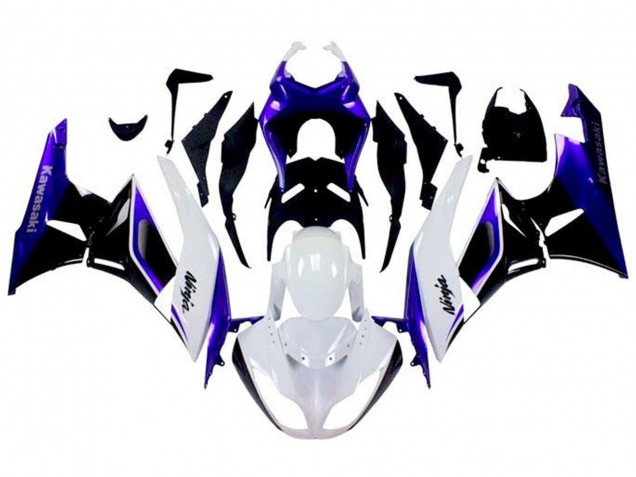 2009-2012 Kawasaki ZX6R Motorcycle Fairings - Blue White Black
