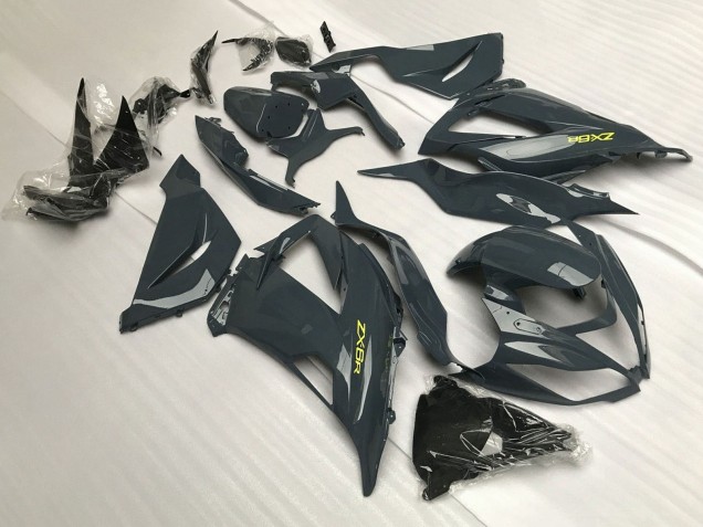 2013-2018 Kawasaki ZX6R Motorcycle Fairings - Dark Grey Yellow
