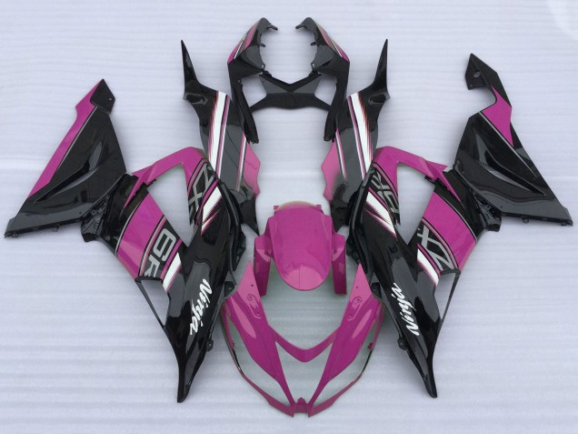 2013-2018 Kawasaki ZX6R Motorcycle Fairings - Pink Black White