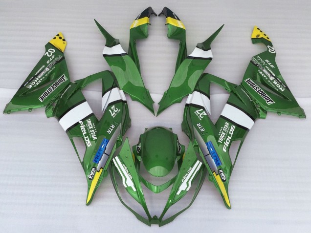 2013-2018 Kawasaki ZX6R Motorcycle Fairings - Green Yellow Blue White