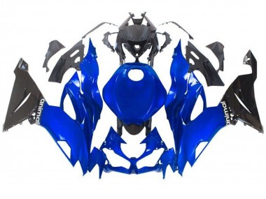2019-2022 Kawasaki ZX6R Motorcycle Fairings - Blue Glossy Black