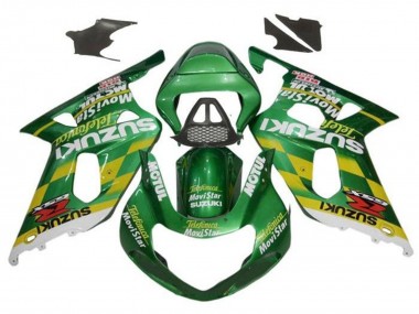 2000-2002 Suzuki GSXR1000 Motorcycle Fairings - Green Yellow White Motul