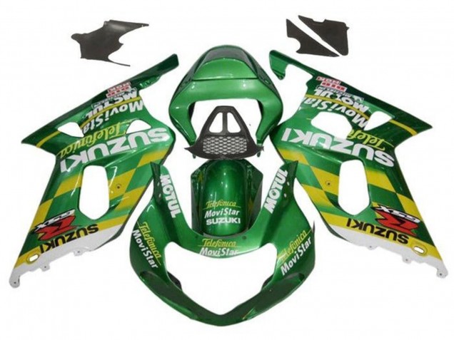 2000-2002 Suzuki GSXR1000 Motorcycle Fairings - Green Yellow White Motul