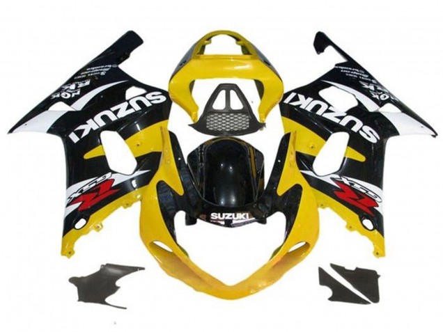 2000-2002 Suzuki GSXR1000 Motorcycle Fairings - Yellow Glossy Black White Red