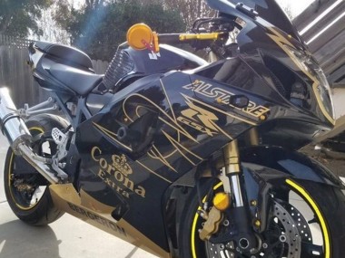 2003-2004 Suzuki GSXR 1000 Motorcycle Fairings - Black Gold Corona