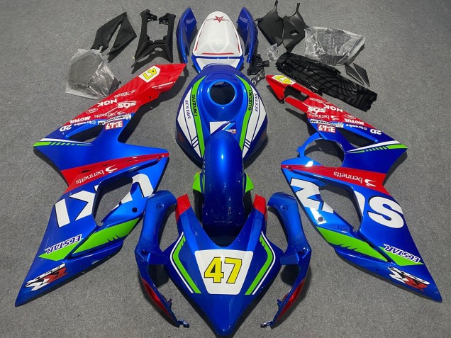 2005-2006 Suzuki GSXR 1000 Motorcycle Fairings - Blue Green White Red 47 Racing