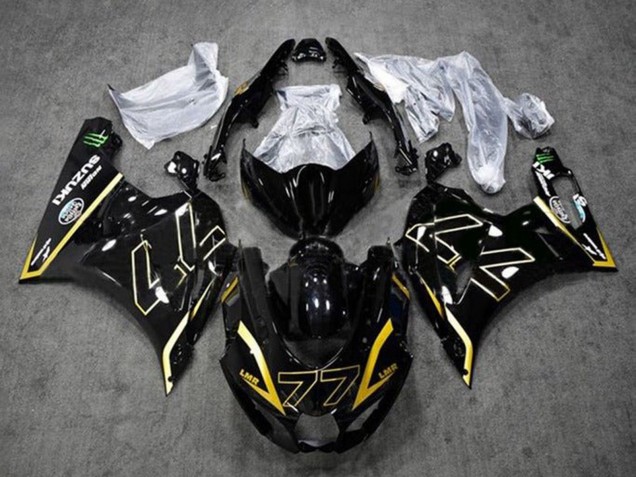 2017-2025 Suzuki GSXR1000 Motorcycle Fairings - Black Gold 77