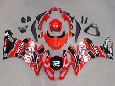 2017-2025 Suzuki GSXR1000 Motorcycle Fairings - Red White Black Motul 12