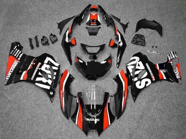 2017-2025 Suzuki GSXR1000 Motorcycle Fairings - Black Red White Stripe