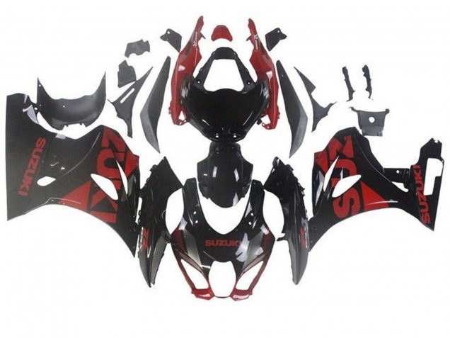 2017-2025 Suzuki GSXR1000 Motorcycle Fairings - Black Dark Red