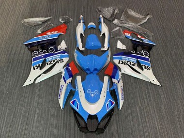 2017-2025 Suzuki GSXR1000 Motorcycle Fairings - White Blue Stripe Red Motul