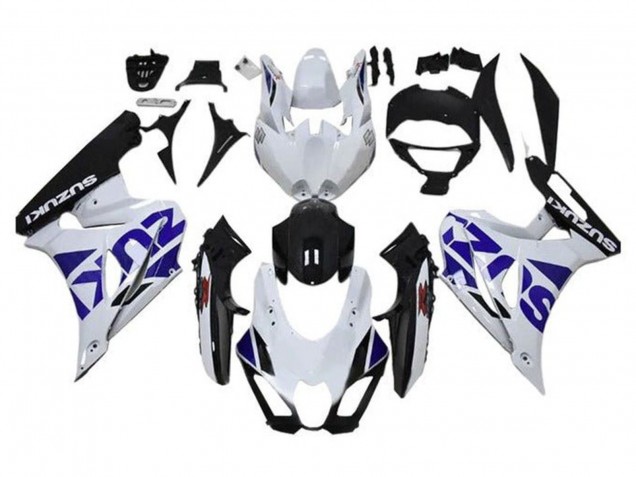 2017-2025 Suzuki GSXR1000 Motorcycle Fairing - White Blue Black