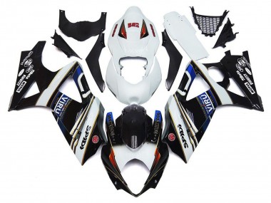 2007-2008 Suzuki GSXR 1000 Motorcycle Fairings - White Blue Black VIRU