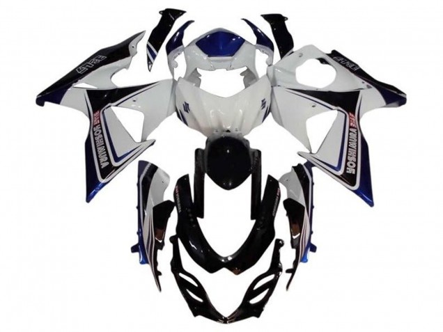 2009-2016 Suzuki GSXR 1000 Motorcycle Fairing - White Blue Black Yoshimura