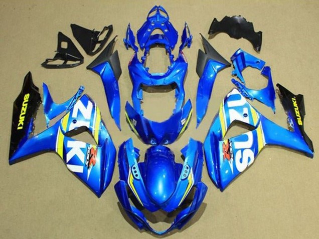 2009-2016 Suzuki GSXR 1000 Motorcycle Fairings - Blue White Yellow Stripe Black