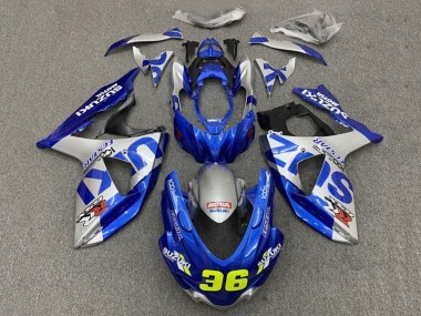 2009-2016 Suzuki GSXR 1000 Motorcycle Fairings - Blue Silver 36