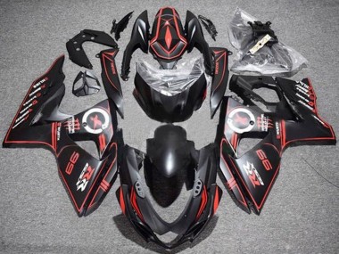 2009-2016 Suzuki GSXR 1000 Motorcycle Fairings - Matte Black Red Pinstripe