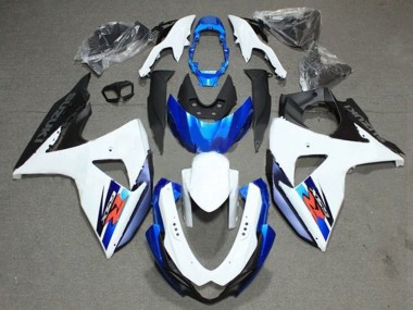 2009-2016 Suzuki GSXR 1000 Bike Fairings - White Blue Black