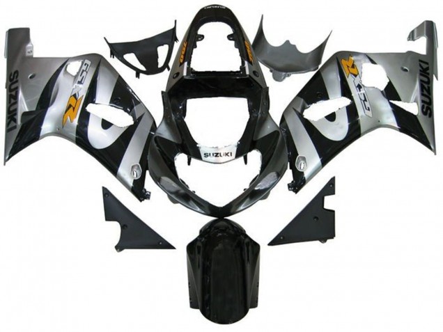 2001-2003 Suzuki GSXR 600 / GSXR 750 Motorcycle Fairings - Silver Black Yellow
