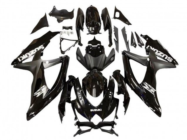 2008-2010 Suzuki GSXR 600 / GSXR 750 Motorcycle Fairing - Glossy Black Matte Black