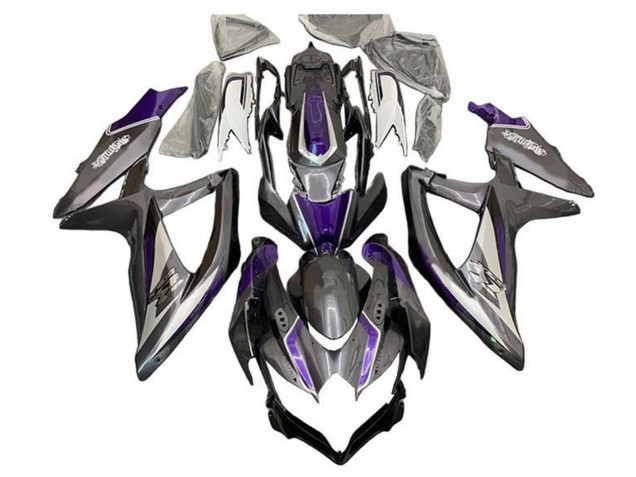 2008-2010 Suzuki GSXR 600 / GSXR 750 Motorcycle Fairings - Silver Grey Purple