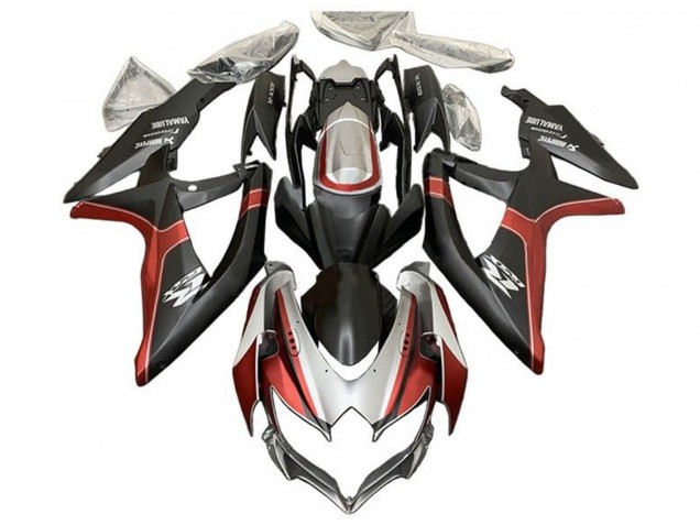 2008-2010 Suzuki GSXR 600 / GSXR 750 Motorcycle Fairings - Silver Red Matte Black