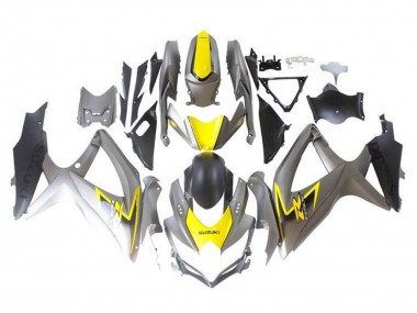 2008-2010 Suzuki GSXR 600 / GSXR 750 Motorcycle Fairings - Silver Yellow Black