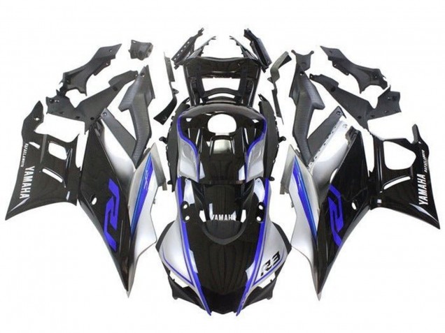 2019-2021 Yamaha YZF R3/R25 Motorcycle Fairings - Silver Blue Black