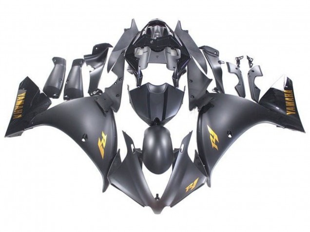 2009-2011 Yamaha YZF 1000 R1 Motorcycle Fairings - Matte Black Gold Decals