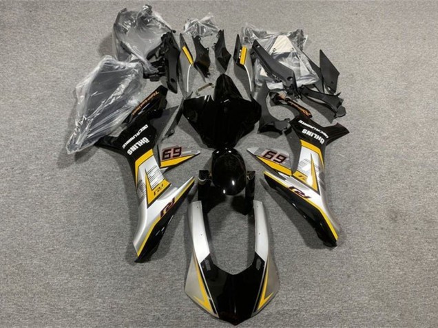 2015-2019 Yamaha YZF 1000 R1 Motorcycle Fairings - Silver Yellow Glossy Black