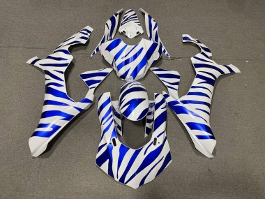 2015-2019 Yamaha YZF 1000 R1 Motorcycle Fairings - White Blue Zebra