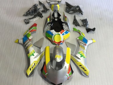 2015-2019 Yamaha YZF 1000 R1 Motorcycle Fairings - Silver Yellow Blue Red Color Wheel