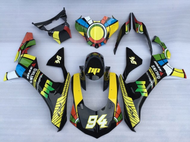 2015-2019 Yamaha YZF 1000 R1 Motorcycle Fairings - White Blue Green Yellow Red Color Wheel 94