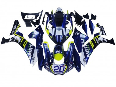 2020-2025 Yamaha YZF 1000 R1 Motorcycle Fairings - White Blue Yellow Black
