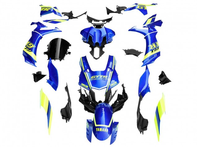 2020-2025 Yamaha YZF 1000 R1 Motorcycle Fairings - Blue Yellow White GYTR