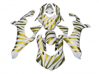 2020-2025 Yamaha YZF 1000 R1 Motorcycle Fairings - White Gold Zebra