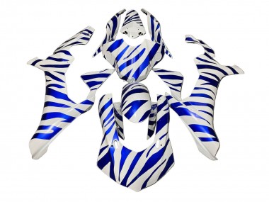 2020-2025 Yamaha YZF 1000 R1 Motorcycle Fairings - White Blue Zebra