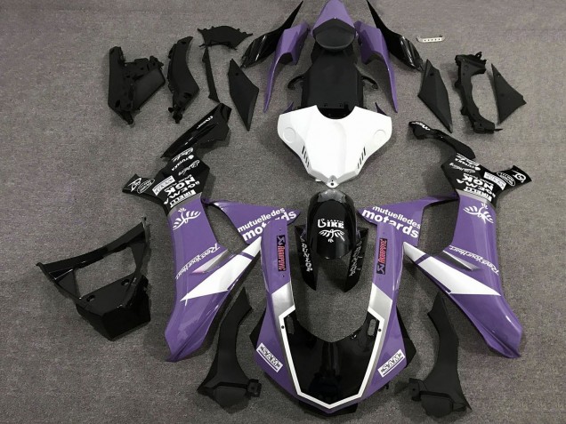 2020-2025 Yamaha YZF 1000 R1 Motorcycle Fairings - Purple White Glossy Black Sam