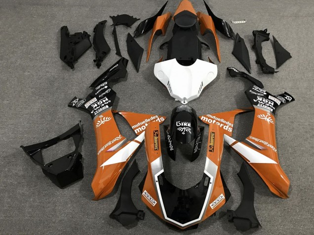 2020-2025 Yamaha YZF 1000 R1 Motorcycle Fairings - Orange White Glossy Black Sam