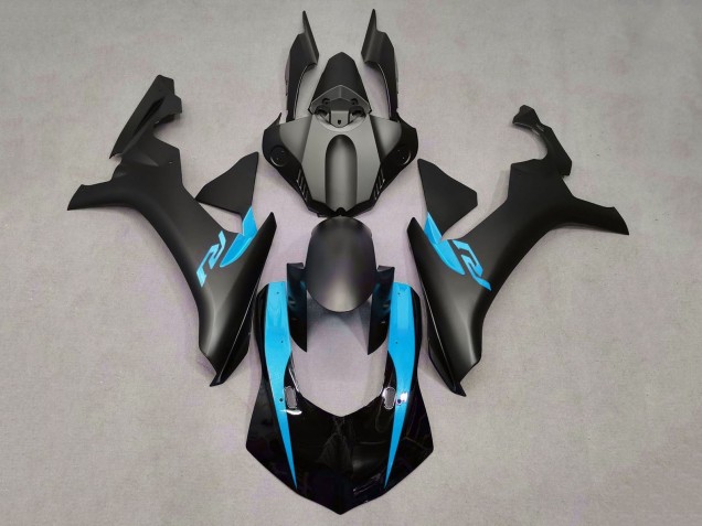 2020-2025 Yamaha YZF 1000 R1 Motorcycle Fairings - Glossy Black Matte Black Light Blue